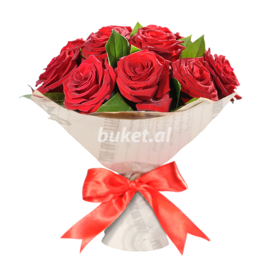 Qırmızı qızılgüllərdən ibarət buket