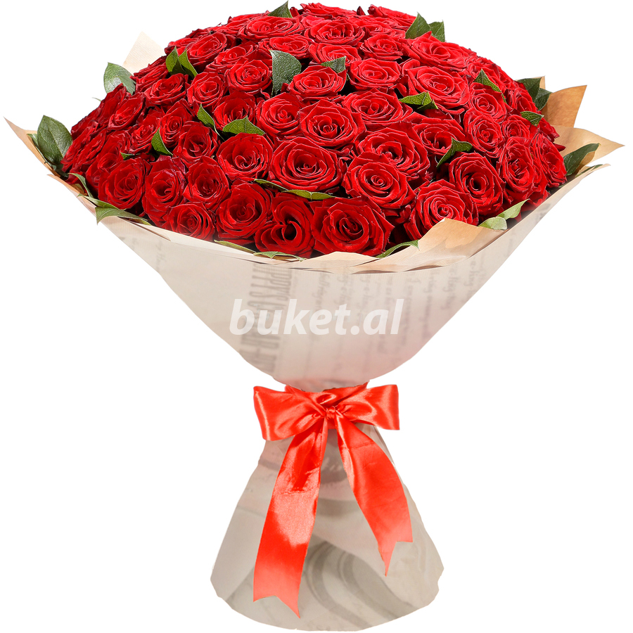101 qırmızı qızılgülldən ibarət buket